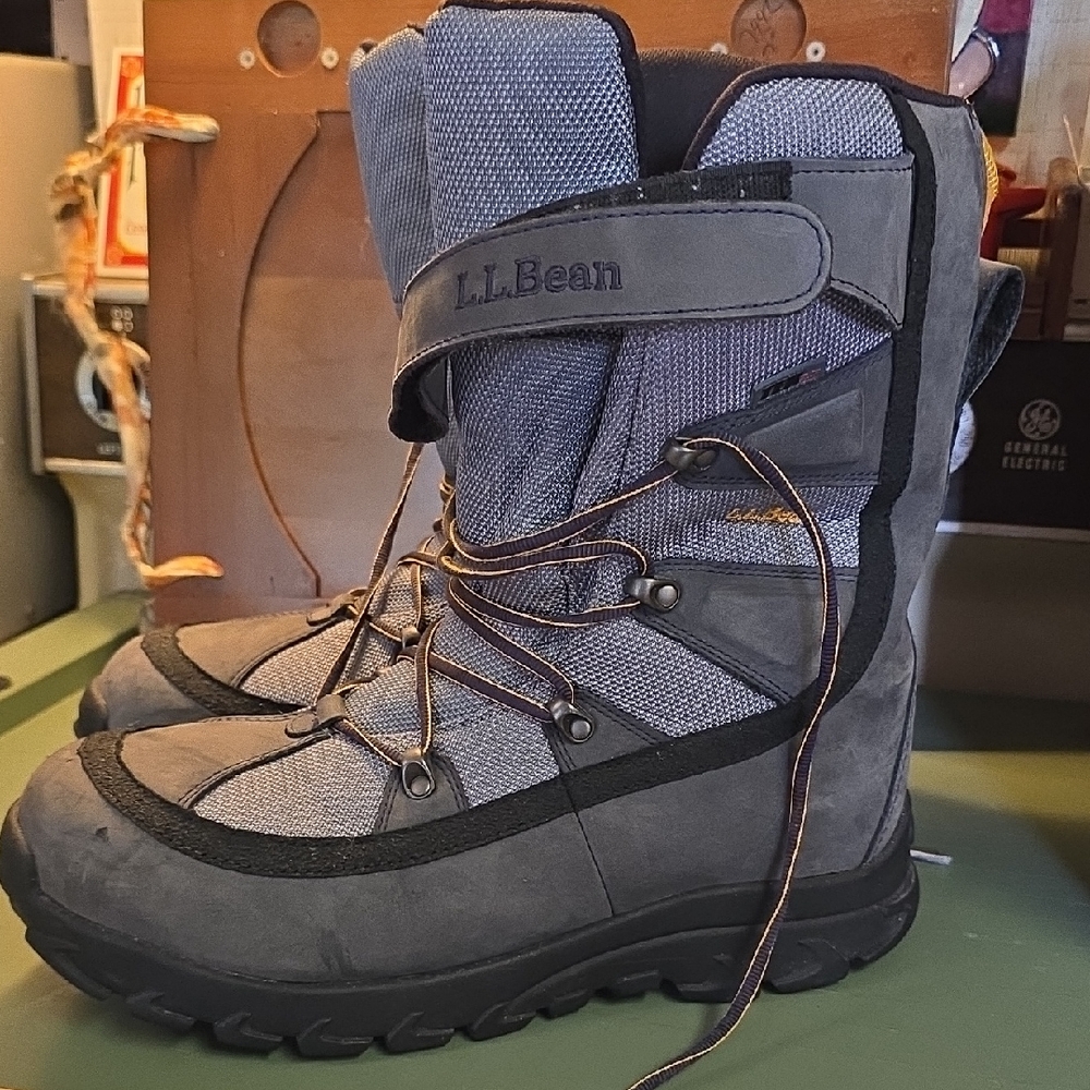 L.L. Bean Primaloft Dri-Lex Tek 2.5 Winter Boots Mens Size 13 Medium Gray Black